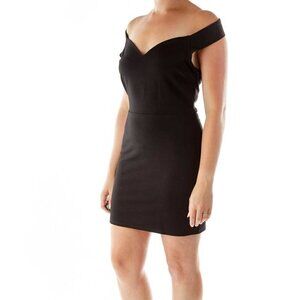 Tobi Black Open-Back A-line Cocktail Dress